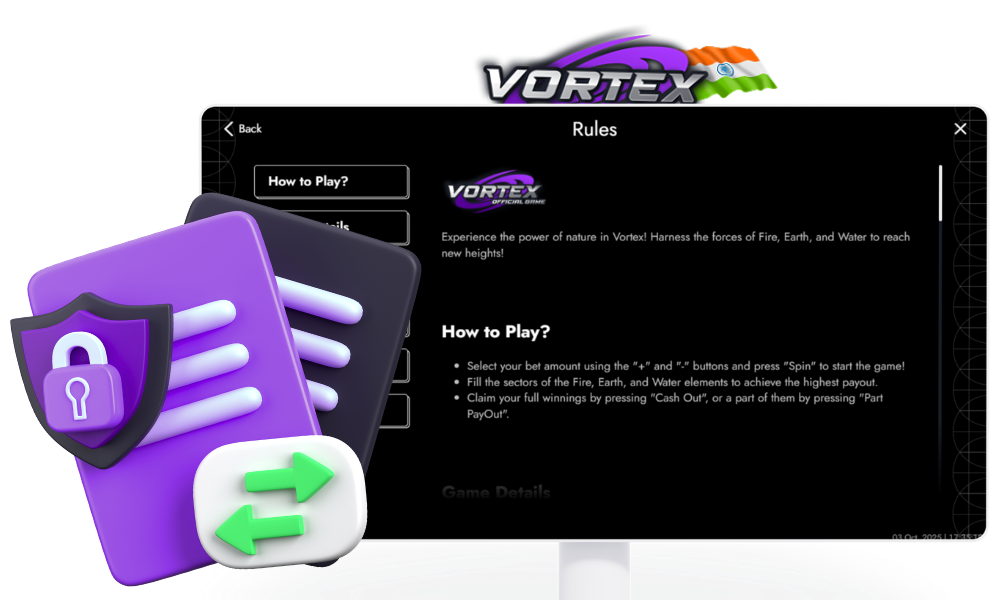 Review of the privacy policy in the game Vortex