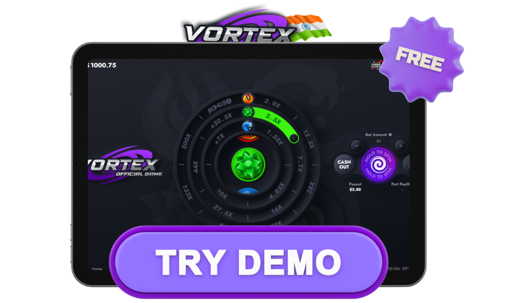 Players from India can play Vortex in demo mode