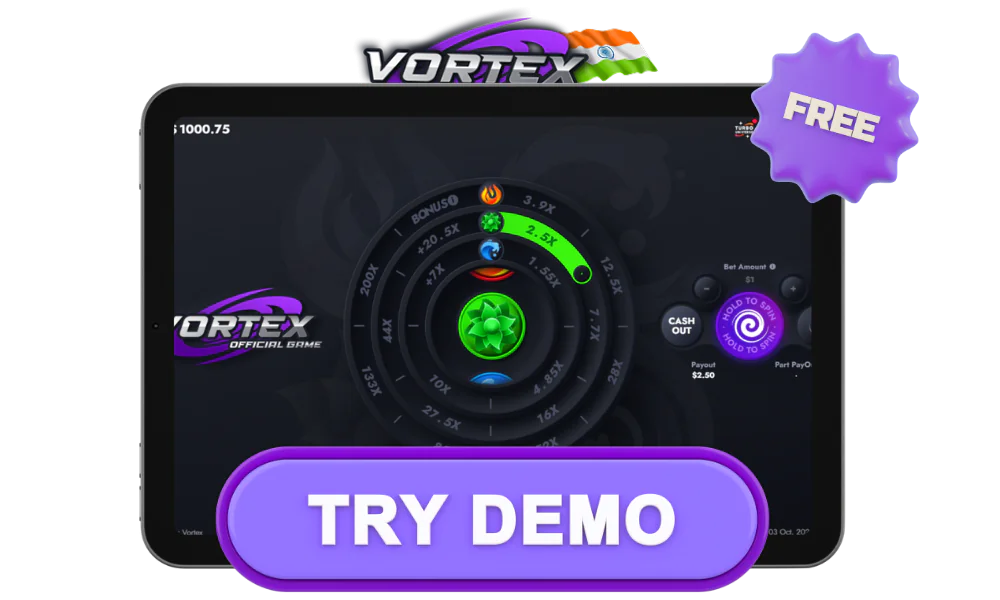 Players from India can play Vortex in demo mode